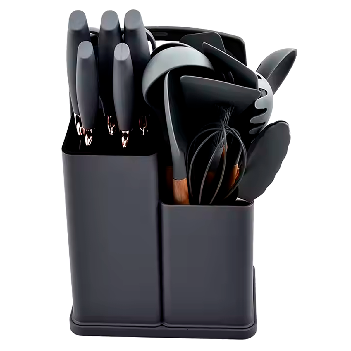 Set 19 Utensilios De Cocina De Acero Inoxidable Y Silicona