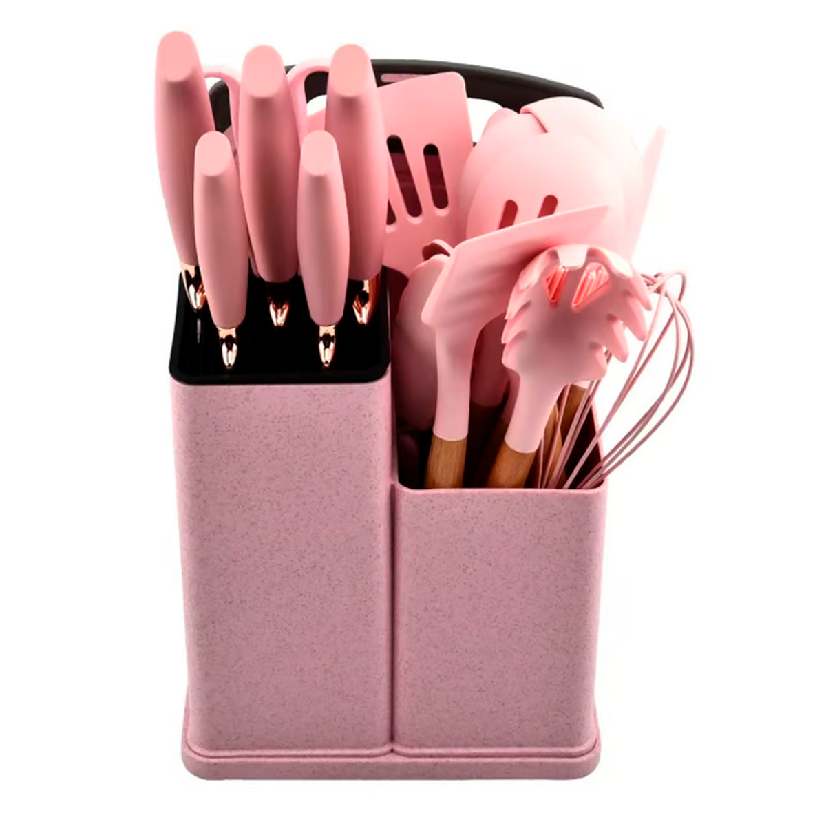 Set 19 Utensilios De Cocina De Acero Inoxidable Y Silicona