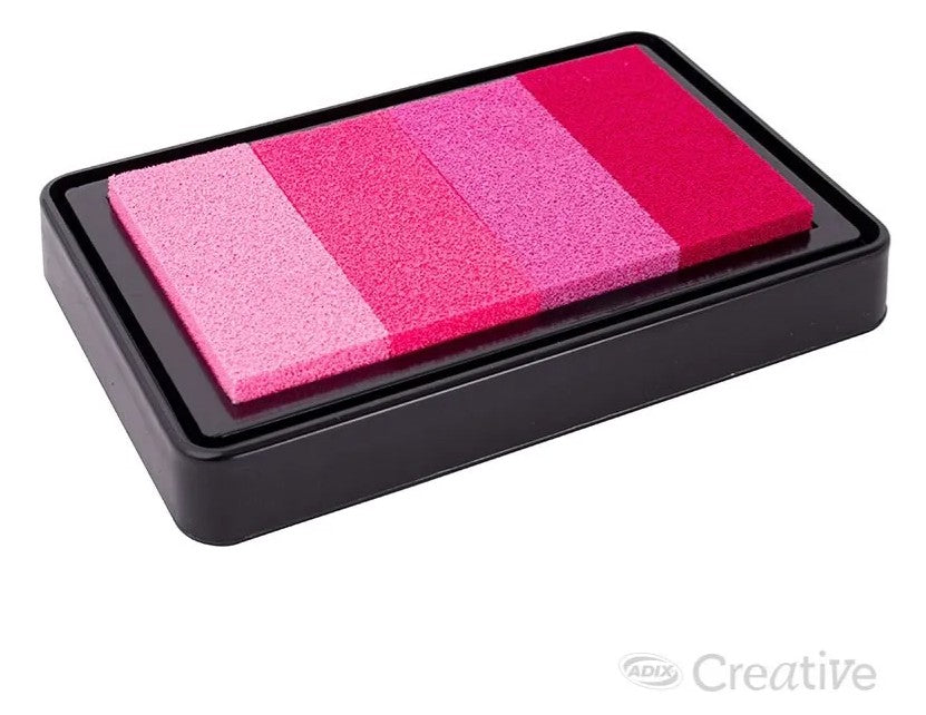 Tampón Tinta Colores Adix Rosado Verde 4 Tonos Manualidades