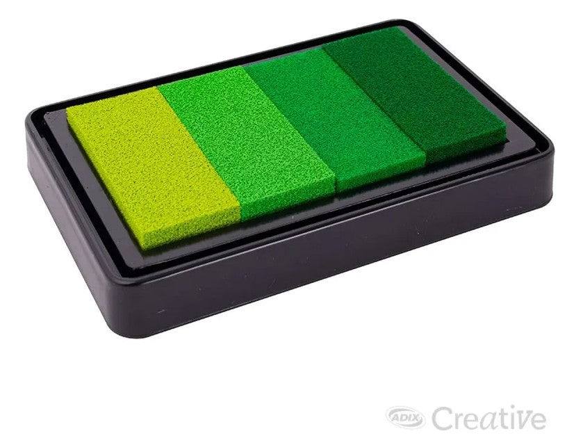 Tampón Tinta Colores Adix Rosado Verde 4 Tonos Manualidades