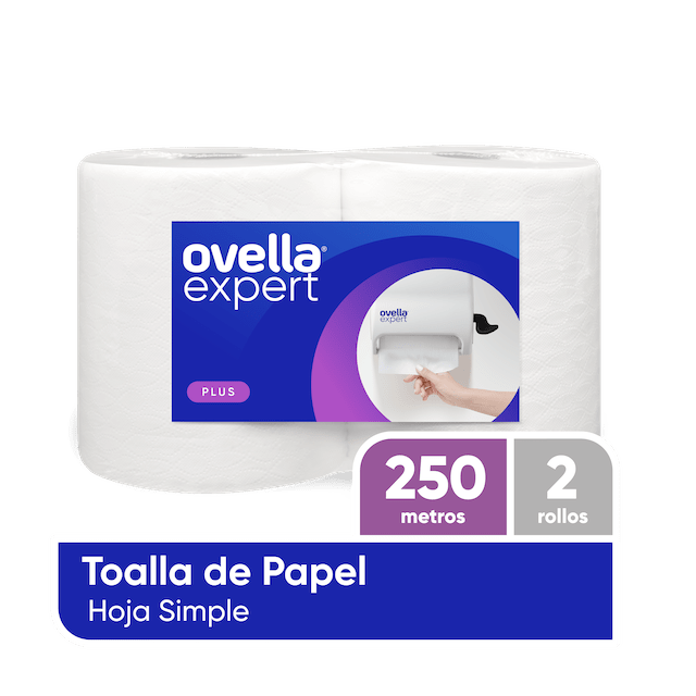 Toalla Papel Jumbo - Dispensador - Ovella - 250 Mts - 2 Uds.