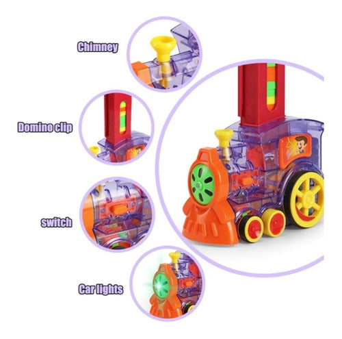 Tren Domino Automático Ficha Coche Electrónico Juguete