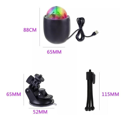 Mini Bola Disco Led Discoteca Giratoria Usb Auto Led