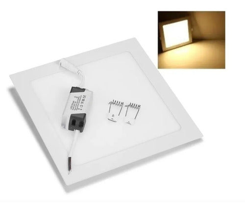 Foco Panel Plafón Led 6w Embutido Cuadrado