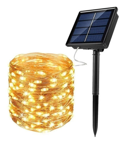 Guirnalda 200 Led Alambre Hada Led Boda 20mts Calido Solar