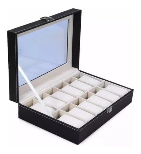 Caja Organizador De Reloj 12 Espacios Joyero
