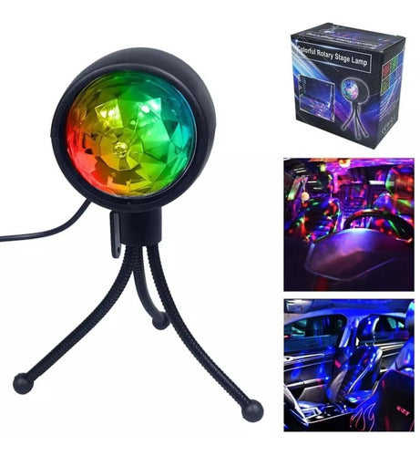 Mini Bola Disco Led Discoteca Giratoria Usb Auto Led