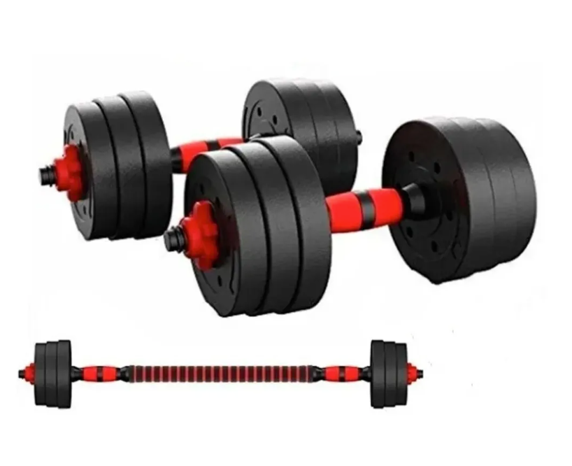 Set De Mancuernas Ajustable De 10kg Con Extensor De Pvc