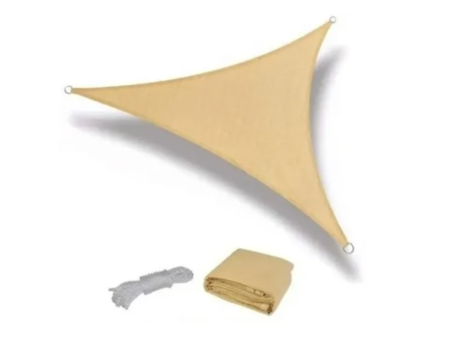 Toldo Vela Triangular 3.5 X 3.5 X 3.5 Mts Sombra Beige