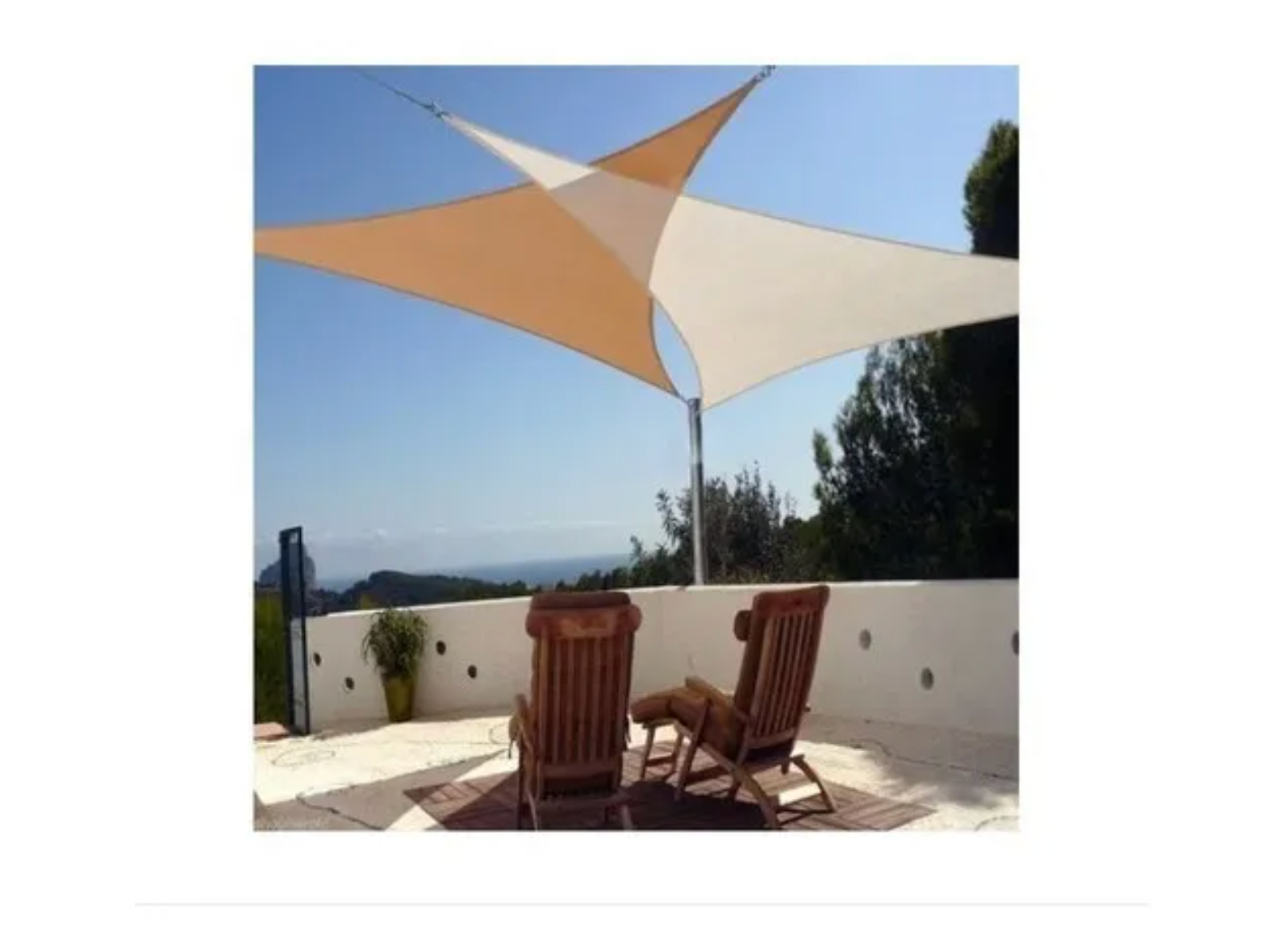 Toldo Vela Triangular 3.5 X 3.5 X 3.5 Mts Sombra Beige