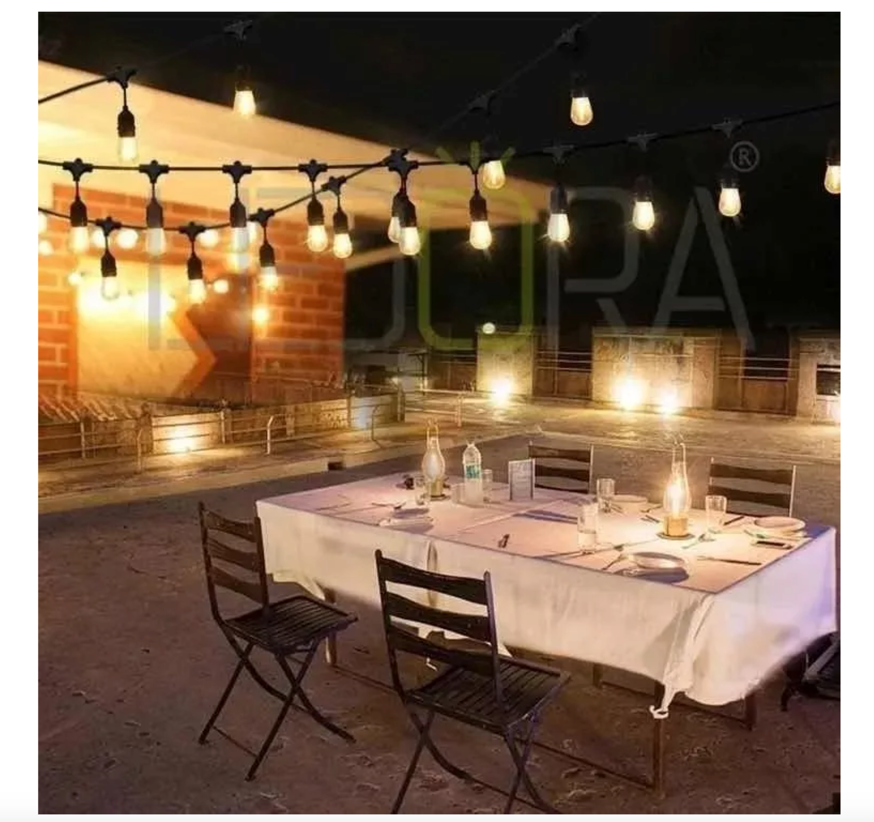 Guirnalda Solar Led 10 Metros Panel Con 10 Ampolletas Led