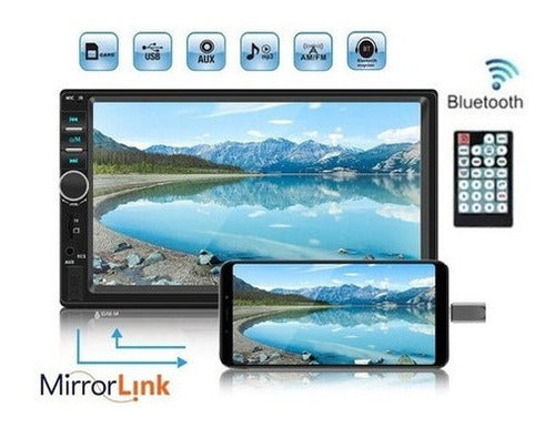 Radio Auto 2 Din Mirror Link Bluetooth Pantalla Video Touch!