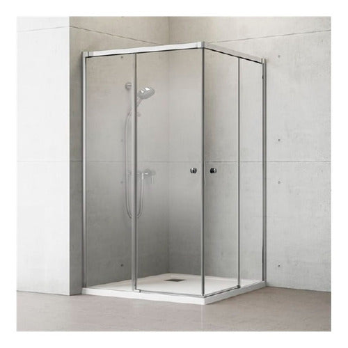 Shower Door Rectangular 80x120x180 Vidrio Templado Izquierdo