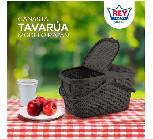 Canasto O Cesto Rattan Para Alimentos Picnic O Camping