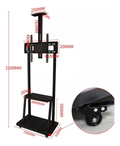 Soporte Tv De Pie 32 A 75 Con Rueda Pantalla Plana  Led Lcd