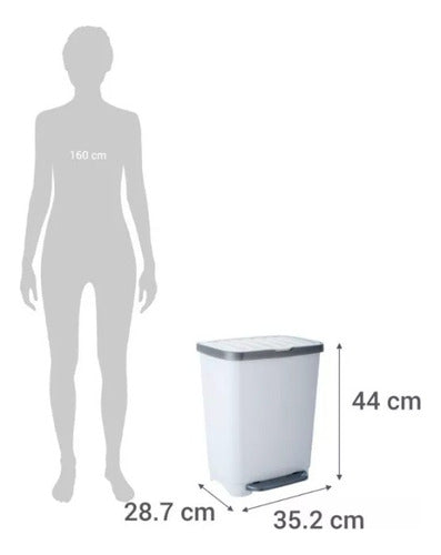 Basurero De Pedal 25 Litros Blanco