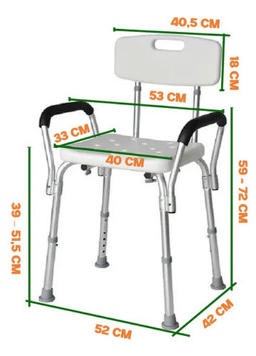 Silla Ducha Con Reposabrazos Y Respaldo