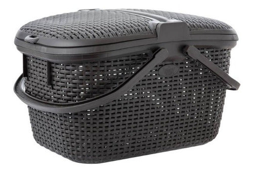 Canasto O Cesto Rattan Para Alimentos Picnic O Camping