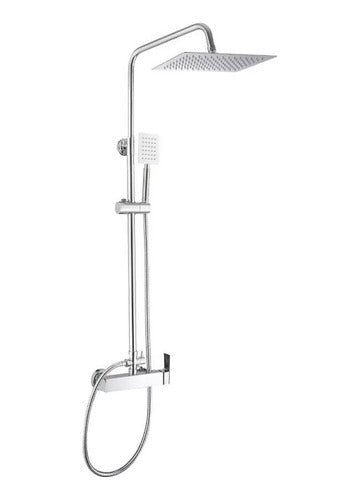 Columna Ducha Rectangular Con Monomando Y Ducha Telefono