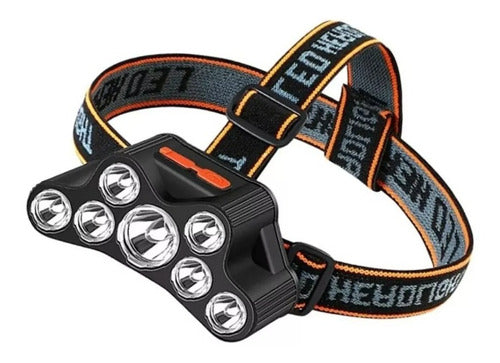 Linterna Frontal 7 Led Impermeable Recargable Por Usb Luz