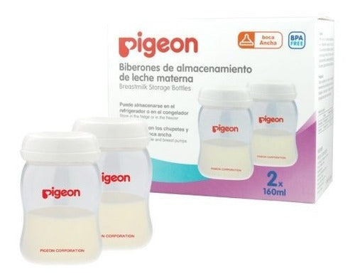 Biberón De Almacenamiento Boca Ancha Softouch Pigeón 2 Unid.