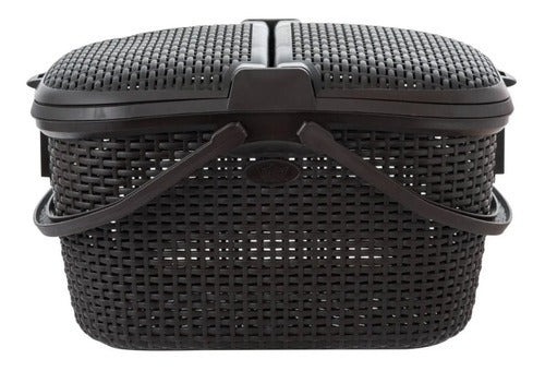 Canasto O Cesto Rattan Para Alimentos Picnic O Camping