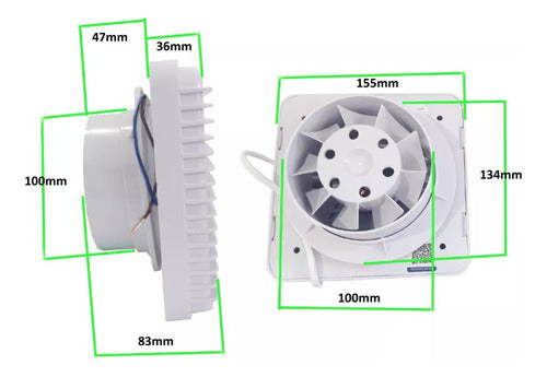Extractor Ventilador Aire 5 Pulgada 16w 220v Sec Baño Cocina
