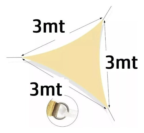 Carpa Vela 3x3x3mts Sombreadora Toldo Triangular Vela
