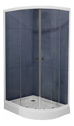 Shower Door Y Receptaculo Curvo 80x100x180 A Muro Izquierdo