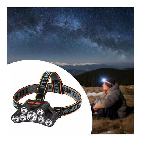 Linterna Frontal 7 Led Impermeable Recargable Por Usb Luz