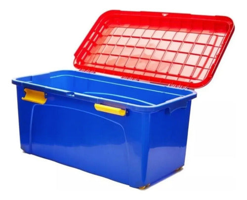 Baul Caja Almacenamiento Organizadora Megaforte 90l  Ruedas