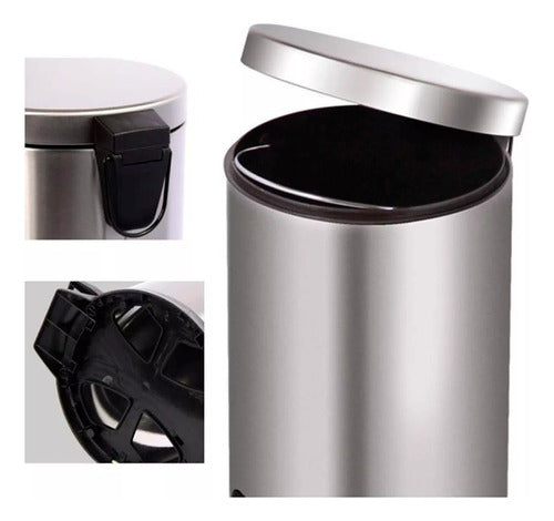 Basurero Papelero Pedal 30 Lts Acero Inoxidable