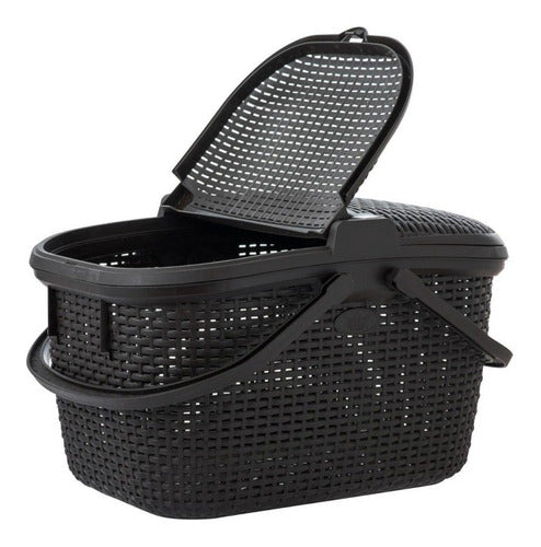 Canasto O Cesto Rattan Para Alimentos Picnic O Camping