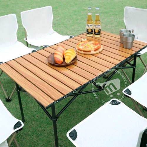 Mesa Camping Plegable Portátil Metalico 120*60*50cm.