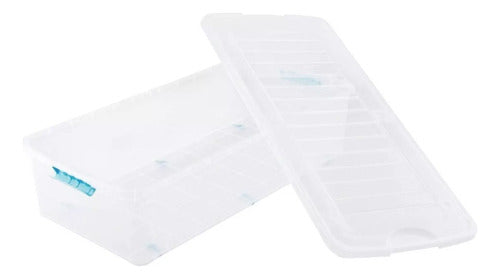 Caja Organizadora Bajo Cama 48 Litros Con Ruedas