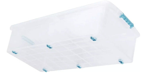Caja Organizadora Bajo Cama 48 Litros Con Ruedas