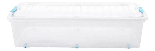 Caja Organizadora Bajo Cama 48 Litros Con Ruedas