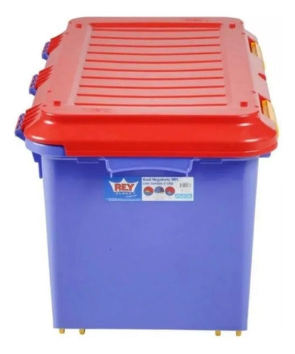 Baul Caja Almacenamiento Organizadora Megaforte 90l  Ruedas