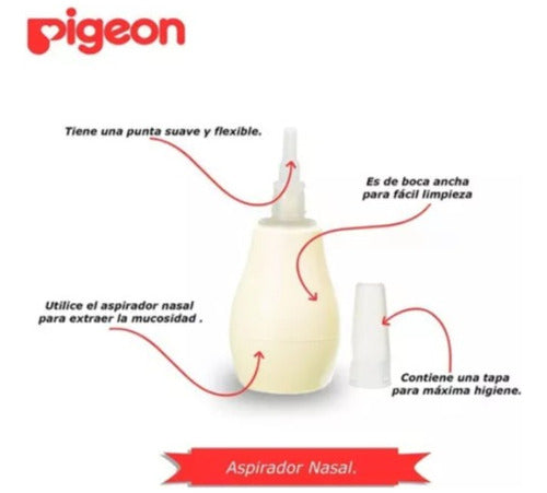 Aspirador Nasal Saca Mocos Con Deposito Pigeon Color Beige