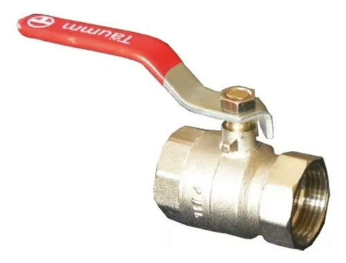 Llave Bola Paso 1/2 Manilla Roja - Pn15 - Taumm