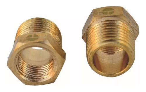 Pack 2 Bushing - Niple Laton 1/2 He X 3/8 Hi - Taumm