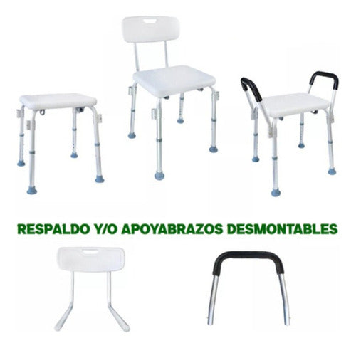 Silla Ducha Con Reposabrazos Y Respaldo