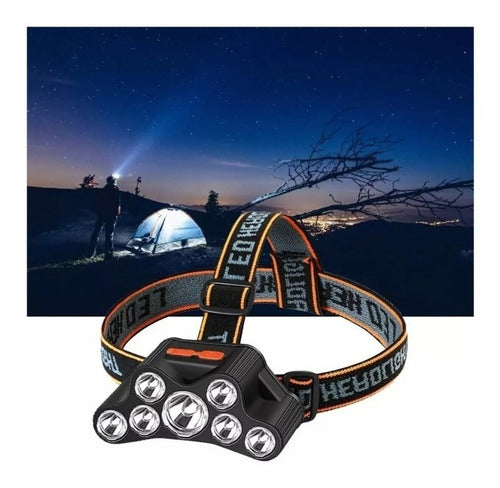Linterna Frontal 7 Led Impermeable Recargable Por Usb Luz