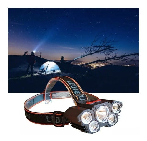 Linterna Frontal 5 Led Impermeable Recargable Por Usb Luz