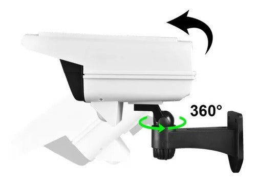 Camara De Seguridad Solar Falsa Cctv Sensor De Luz Led