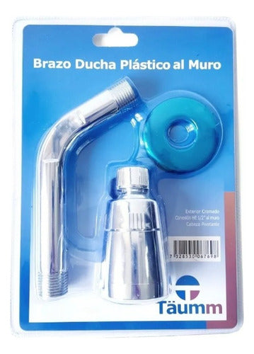 Brazo Ducha Plástico Al Muro Con Difusor