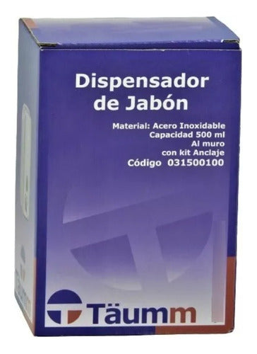 Dispensador De Jabón Al Muro 500 Ml Taumm