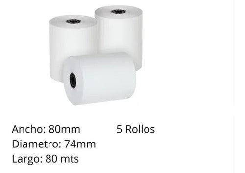 Set 10 Rollos Papel Térmico 80mm X 80 Metros Pos Boleta Sii