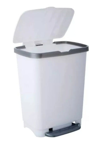 Basurero De Pedal 25 Litros Blanco