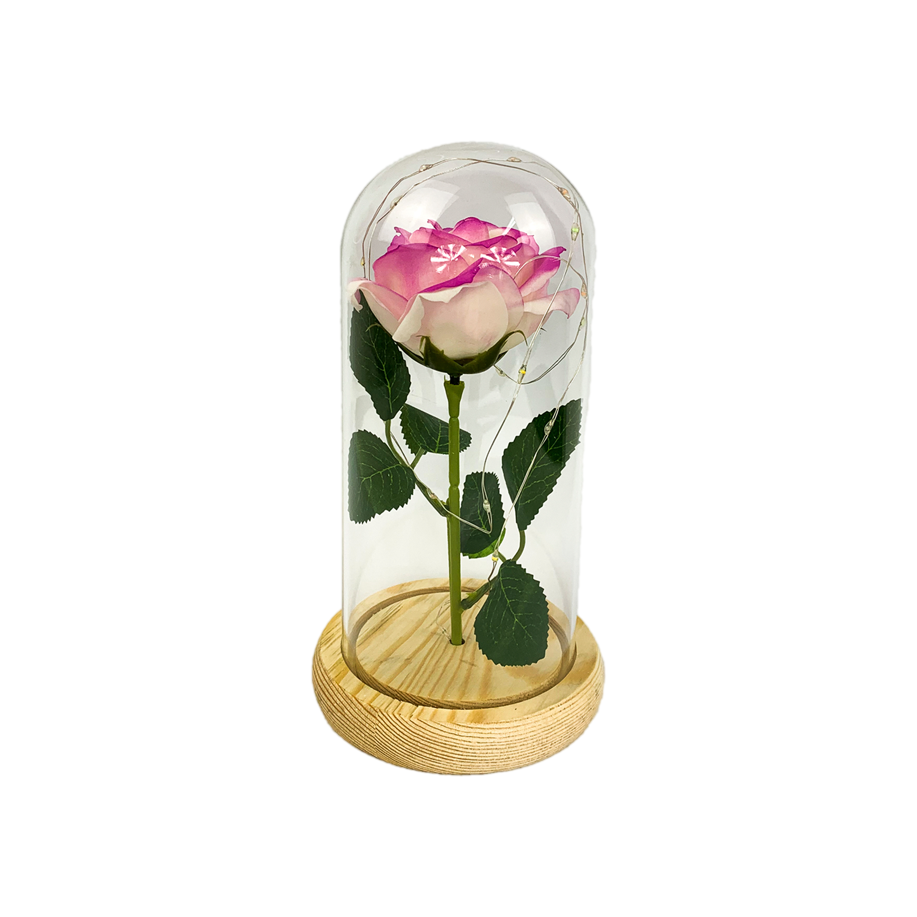 Flor Rosa Eterna Cristal Luz Hada